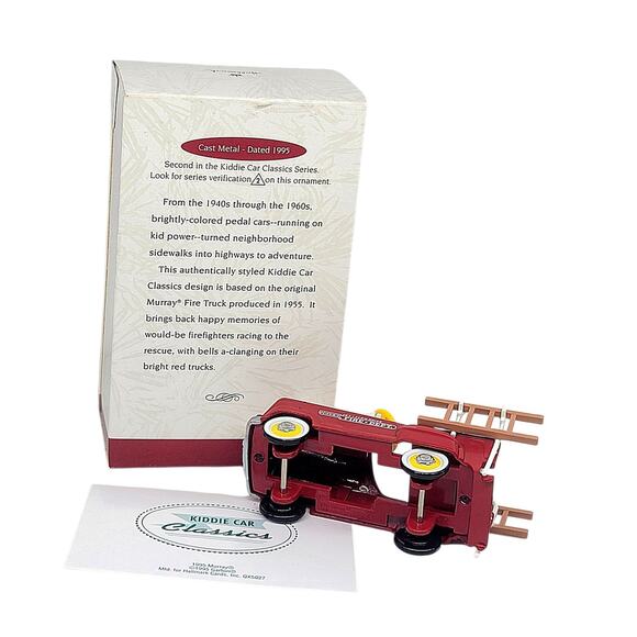 Vtg 1995 Hallmark Keepsake Ornament Kittie Car Classics Murray Red Fire Truck #2 - Picture 6 of 6
